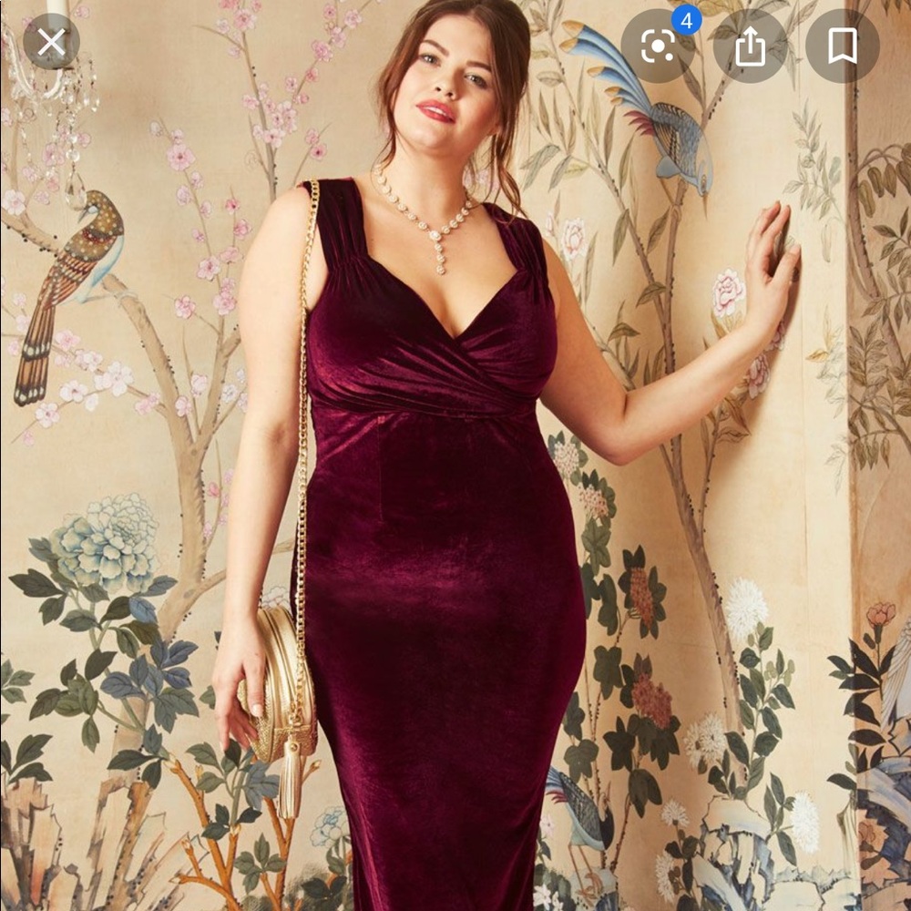 ModCloth Lady Love Song Velvet Dress Size 1x